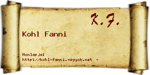 Kohl Fanni névjegykártya