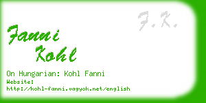 fanni kohl business card